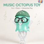 Dancing  Octopus Toy for Kids, Automatic Crawling & Moving with 360° Rotating, LED Lights & Music