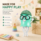 Dancing  Octopus Toy for Kids, Automatic Crawling & Moving with 360° Rotating, LED Lights & Music