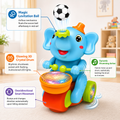 Musical Elephant Toy with Levitating Ball, Light, Sound & Bump and Go