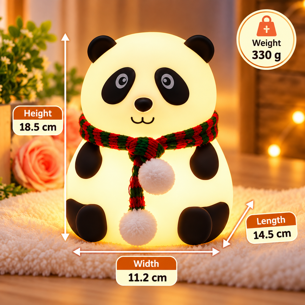 Cute Panda Silicone Night Lamp for Kids