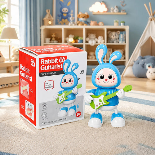 Dancing Rabbit Guitarist Toy with Music & Lights for Kids Age 3+ Years