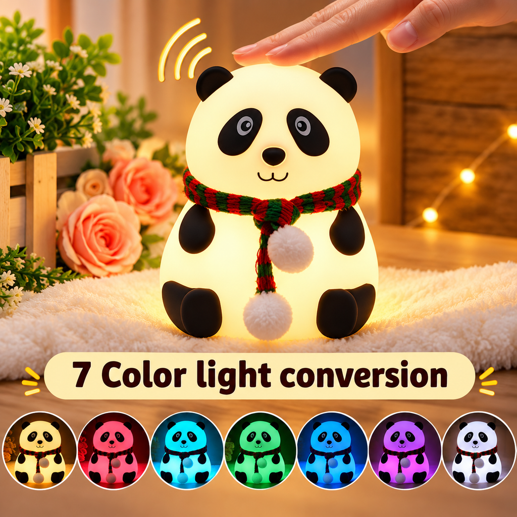 Cute Panda Silicone Night Lamp for Kids