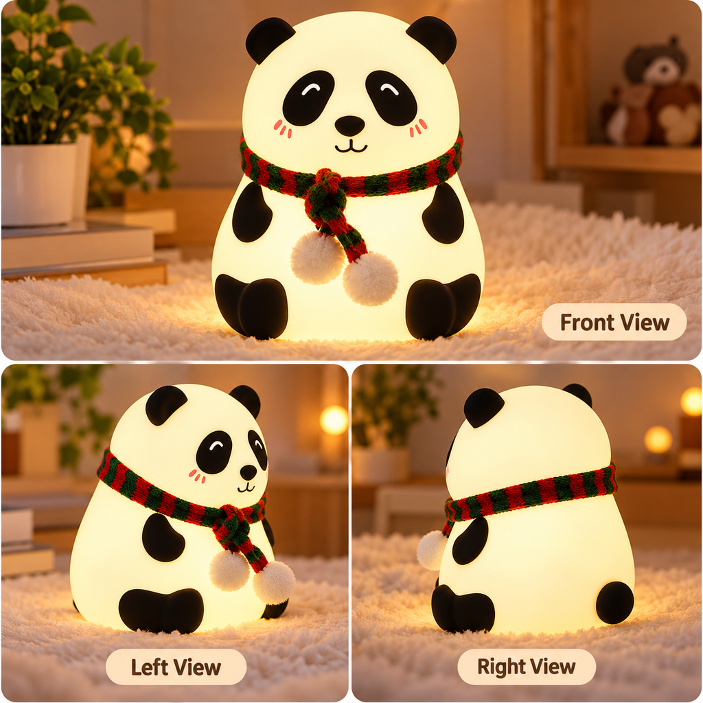 Cute Panda Silicone Night Lamp for Kids